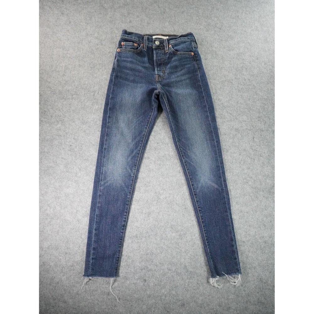 Levis Jeans Womens 24 Wedgie Skinny Denim High Rise Stretch Raw Hem